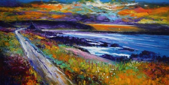 Stormy sunset on The Mull of Kintyre 36x68